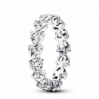 PANDORA Anillo en Plata de Ley Eternidad Fila de Corazones 193103C01