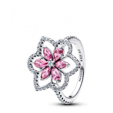PANDORA Anillo C&oacute;ctel en Plata de Primera Ley Flor Doble 194577C01