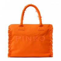 Bolso Shopper Logotipo y Detalles Deshilachados  PINKO