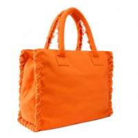 Bolso Shopper Logotipo y Detalles Deshilachados  PINKO