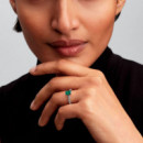 Anillo Halo Rectangular Verde Brillante 194506C01