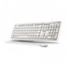 Teclado NGS QWERTY USB-A con Cable 1.5m Blanco (HERITAGESPANISH)