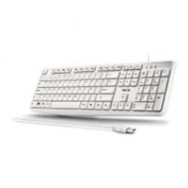Teclado NGS QWERTY USB-A con Cable 1.5m Blanco (HERITAGESPANISH)