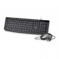 Kit Teclado + Ratón NGS V2 Qwerty USB óptico Ambidextro 1000DPI Negro (COCOAKITV2SPANISH)