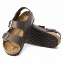 Calzado BIRKENSTOCK Milano Birko-flor Nubuck Dark Brown