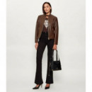 CLAUDINE BIKER DARK COFFEE