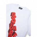 SLOUCH FIT T-SHIRTS BASE DQ100 WHITE+RED