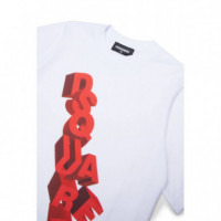 Slouch Fit T-shirts Base DQ100 White+red  DSQUARED2