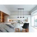 LÁMPARA DE TECHO REF. 12670 OLAIA METAL 3 TULIPAS CRISTAL