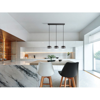 L&Aacute;MPARA DE TECHO REF. 12670 OLAIA METAL 3 TULIPAS CRISTAL