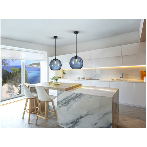 LÁMPARA DE TECHO 197120 1 LUZ CRISTAL AZUL