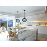 LÁMPARA DE TECHO 197120 1 LUZ CRISTAL AZUL