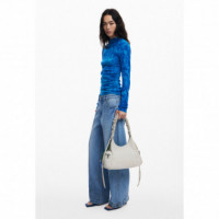 DESIGUAL Bolso Logo 3D Asa Fruncida Mediano 25WAXPB0-6006