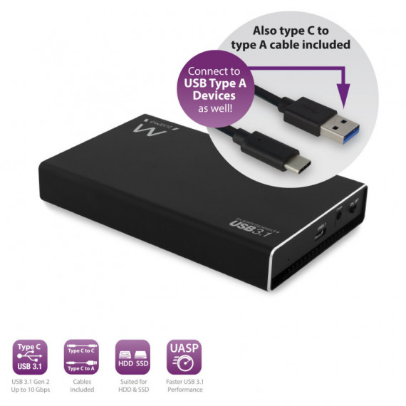 Caja Externa Aluminio Disco Duro 2.5" Sata EWENT Hdd