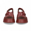 SANDALIA PLATAFORMA RUZADA BURDEOS