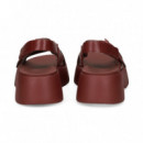 SANDALIA PLATAFORMA RUZADA BURDEOS