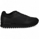 DEPORTIVO PIEL+MALLA NEGRO