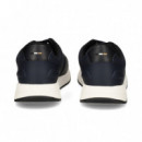 DEPORTIVO PIEL+MALLA AZUL