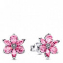 Pendientes de botón Herbario Flor Rosa Brillante 292633C02