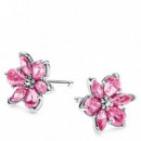 Pendientes de botón Herbario Flor Rosa Brillante 292633C02