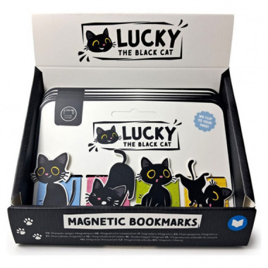 Set de Marcap&aacute;ginas Magn&eacute;ticos Gato Negro Lucky The Black Cat