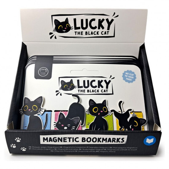 Set de Marcapáginas Magnéticos Gato Negro Lucky The Black Cat