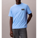 Camiseta Calvin Klein varsity badge celeste