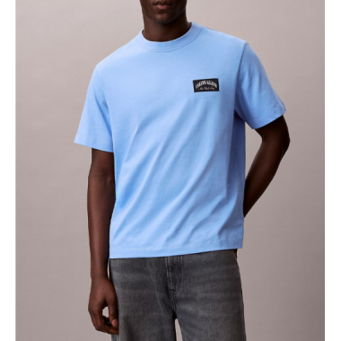 Camiseta Calvin Klein varsity badge celeste