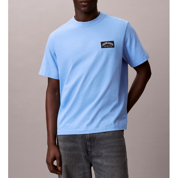 Camiseta Calvin Klein varsity badge celeste