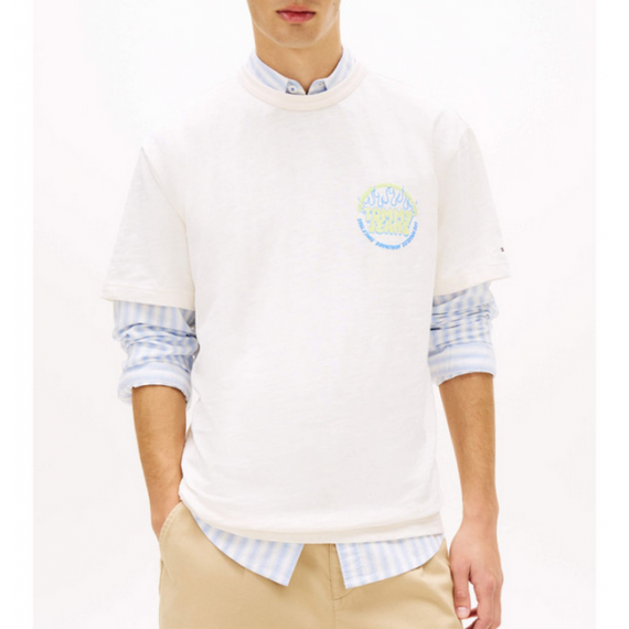 Camiseta Tommy Jeans Bubble blanco crema