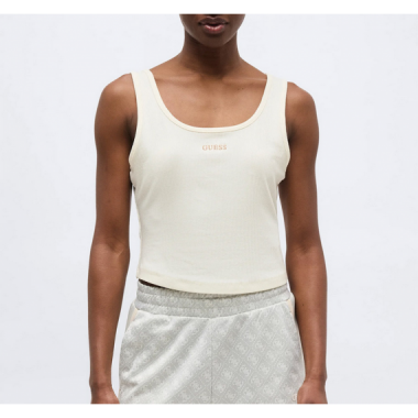 Camiseta Guess sin mangas blanco crema