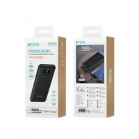 Unico Bateria Externa 10000MAH 2XUSB A/1XTIPO C PB3006 Negro  LALO