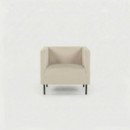 Sillón de jardín ALBA moderno tapizado en tela beige con patas aluminio Hartman®