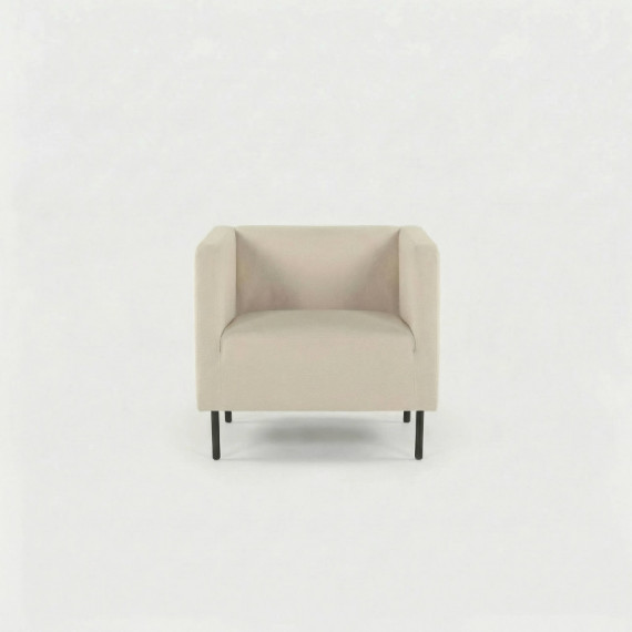 Sillón de jardín ALBA moderno tapizado en tela beige con patas aluminio Hartman®