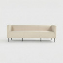 Sofá ALBA 3 plazas tapizado en tela beige con patas metálicas para exterior Hartman®