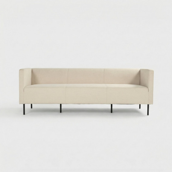 Sofá ALBA 3 plazas tapizado en tela beige con patas metálicas para exterior Hartman®