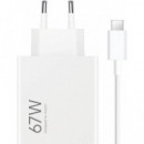 Cargador USB Xiaomi 67W HyperCharge Combo + Cable (USB A-C) Blanco