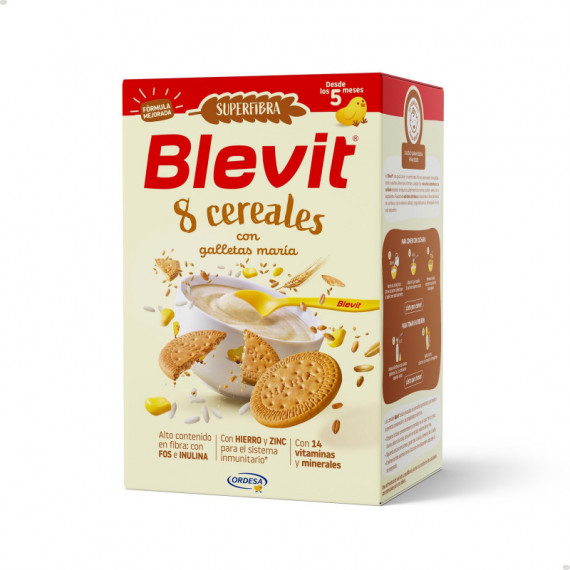 BLEVIT 8 Cereales con Galleta Maria 500 Gr