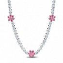 Collar Tenis Flor Rosa 394561C01