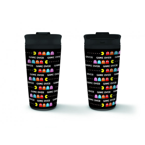 Vaso Viaje Metalico Pac Man Game Over