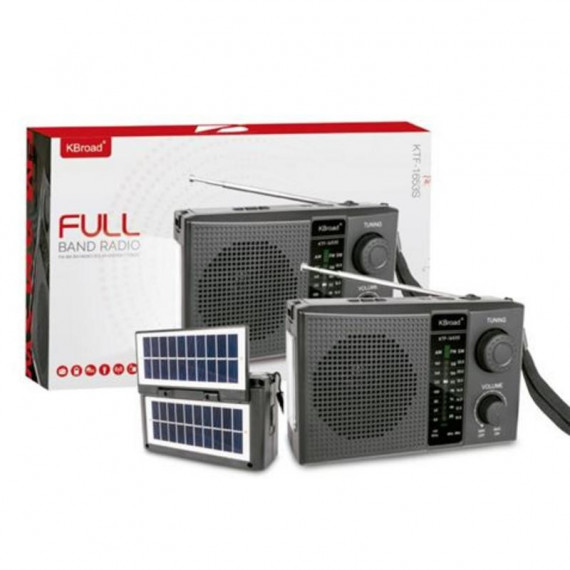 Radio Solar Gen-X con Altavoz Bluetooth, USB, Tarjeta TF, FM/AM/SW y Luz de Emergencia