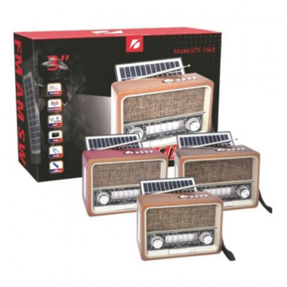 Radio Solar con Altavoz Bluetooth Gen-x, USB, MicroSD, FM/AM/SW y Luz de Emergencia
