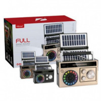 Radio Solar y Altavoz BLUETOOTH Gen-x KTF-1662BT con Fm/am/sw, USB y Rgb  GEN X