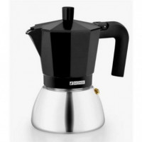 Cafetera Italiana MONIX Inducción Inoxidable Negra 3 Tazas