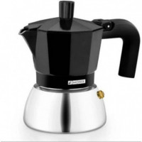 Cafetera Italiana MONIX Vitrum Noir 9 Tazas Inducción Acero Inoxidable Negra