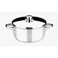 Cacerola MONIX óptima de Acero Inoxidable 16CM 1.5 Litros con Tapa de Acero
