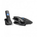 MOTOROLA Pack Telefono Sobremesa + Inalambrico Negro C4201,manos libres y 60 memorias
