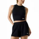 Top Guess deportivo negro logotipo estampado