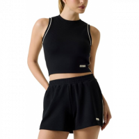 Top Guess deportivo negro logotipo estampado