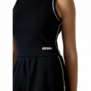 Top Guess deportivo negro logotipo estampado